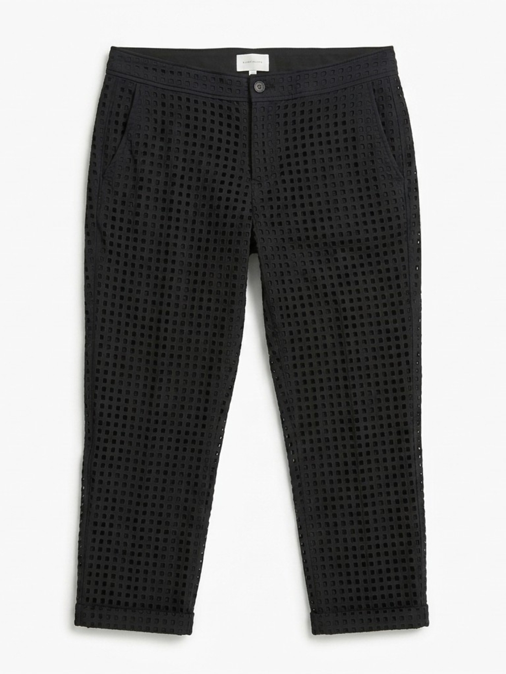 MARELLA Black Eyelet Grid Cropped Pants